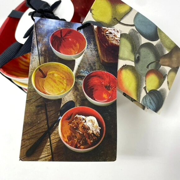 John Derian for Target 4 Pack Small Melamine Apple Dessert Bowls Fall Decor - Picture 2 of 8